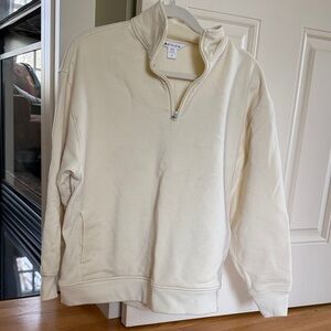 Athleta women’s pale yellow  Half-Zip Sweatshirt